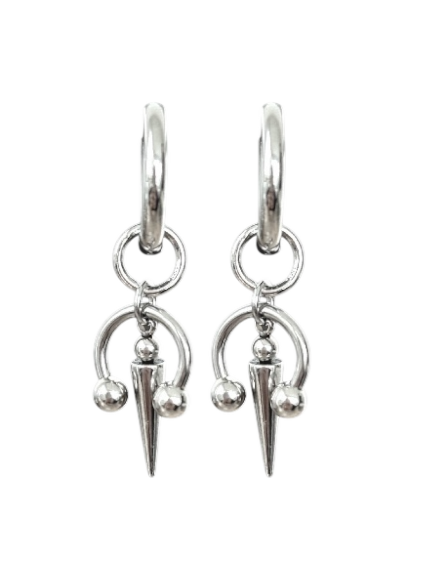 Piercing Earrings with Balls and Spikes