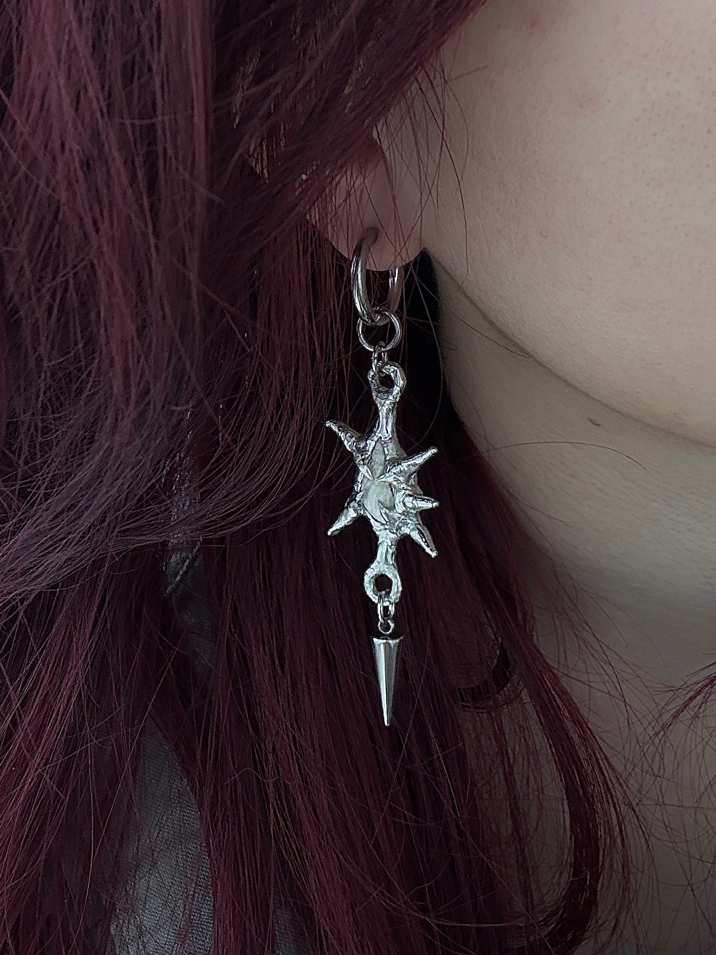 Spiky White Seashell Earrings