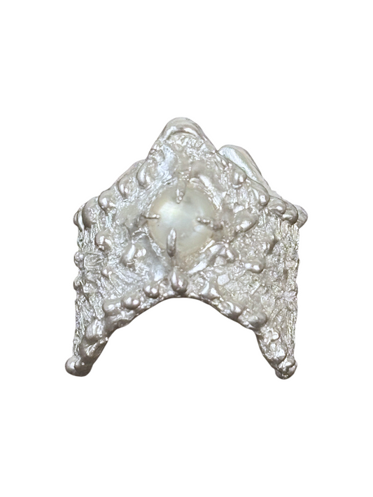 Veloura Stone Chevron Ring (Made to Order)