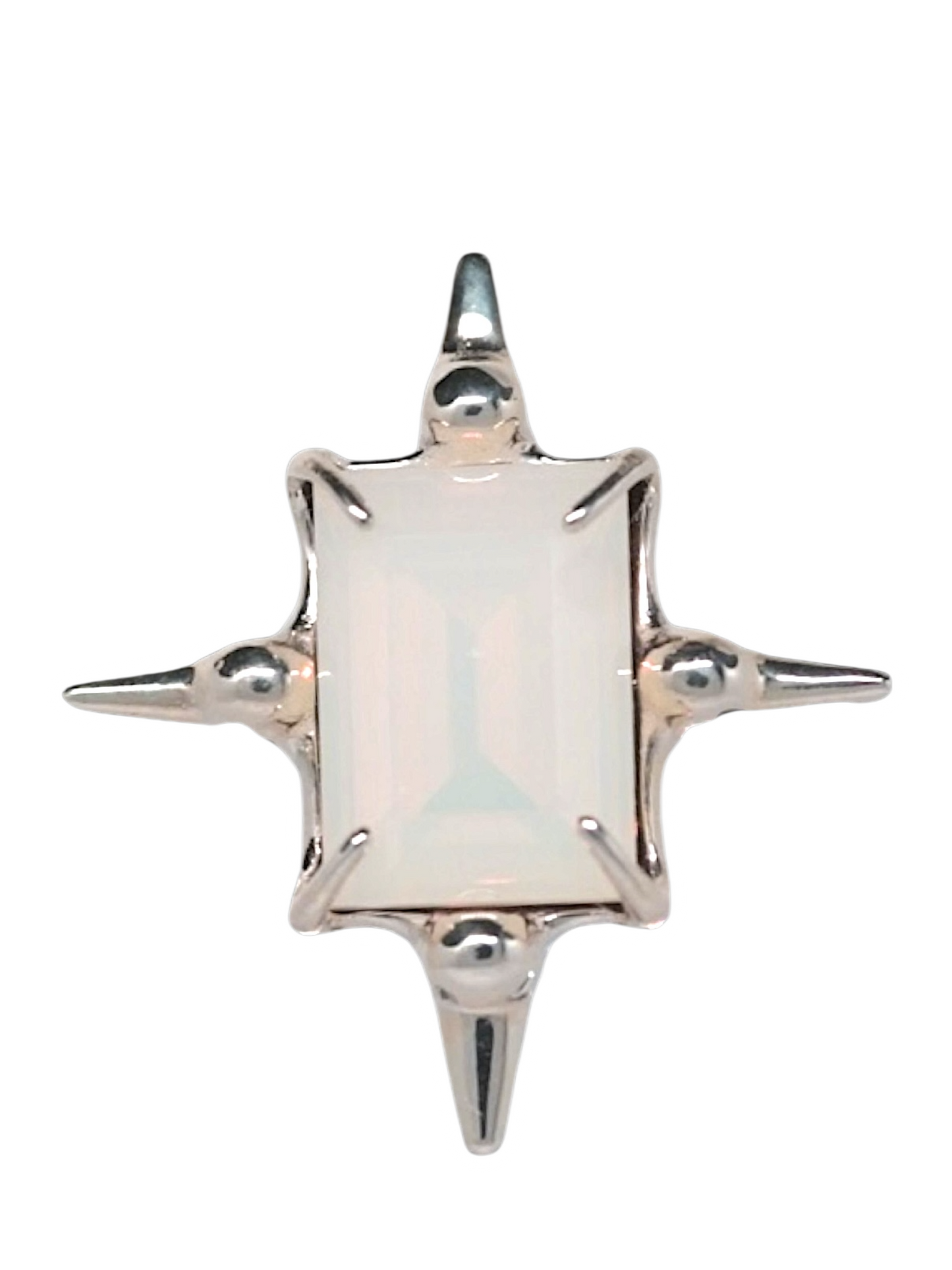 Milky White Astroid Ring