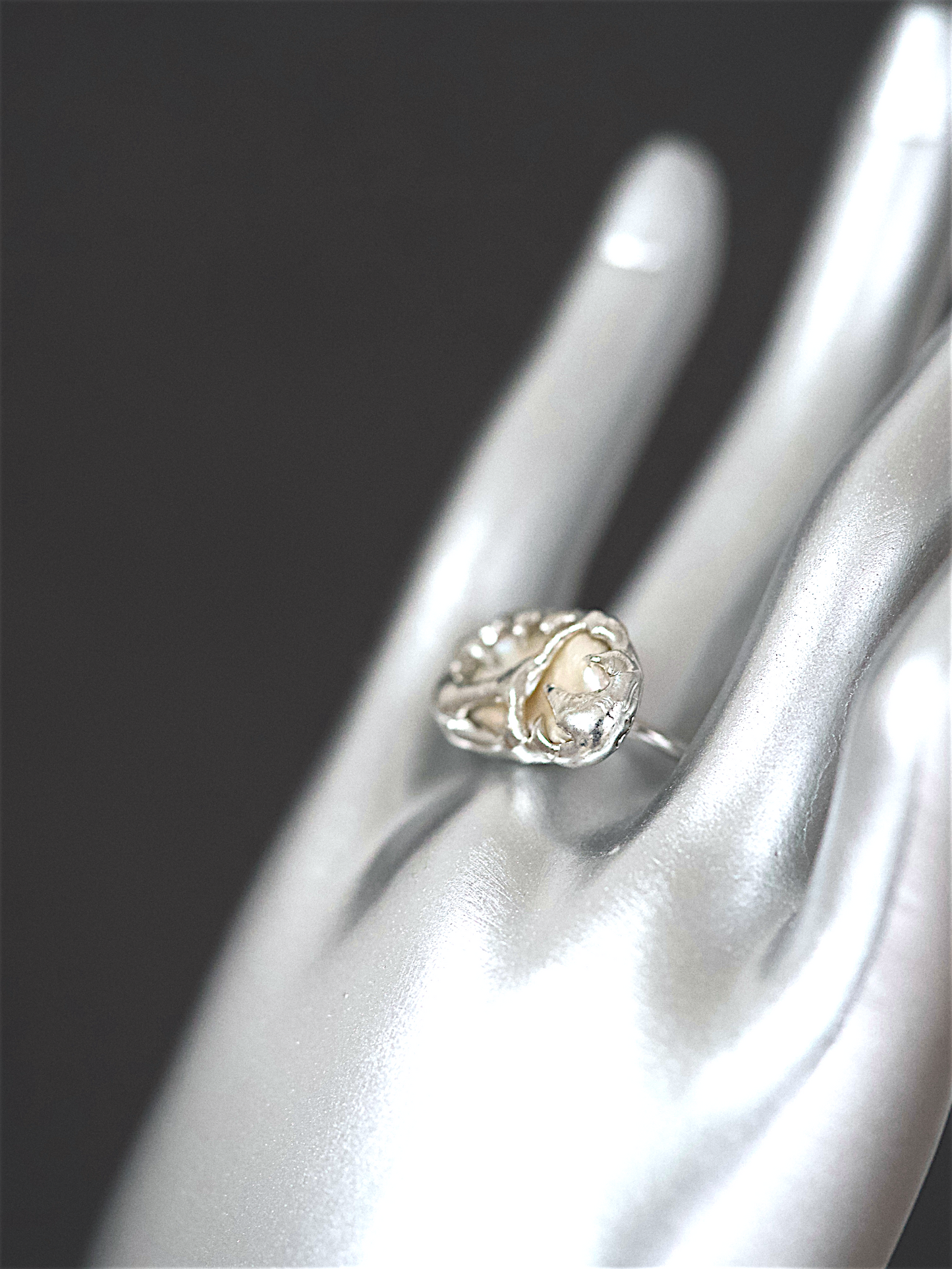 Caged Pearl Ring