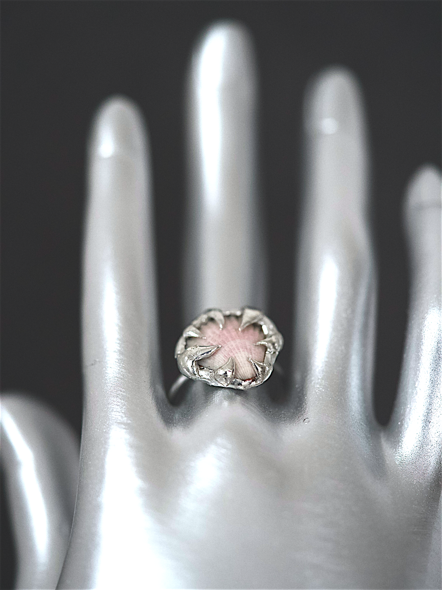 Pink Caged Shell Ring