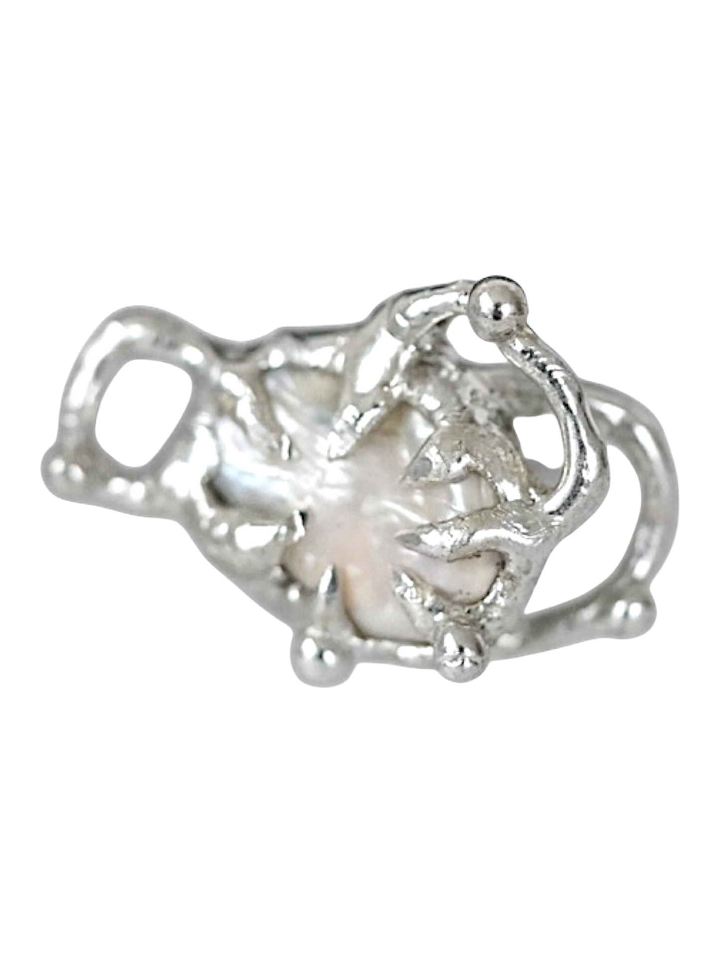 Prancing Caged Pearl Ring
