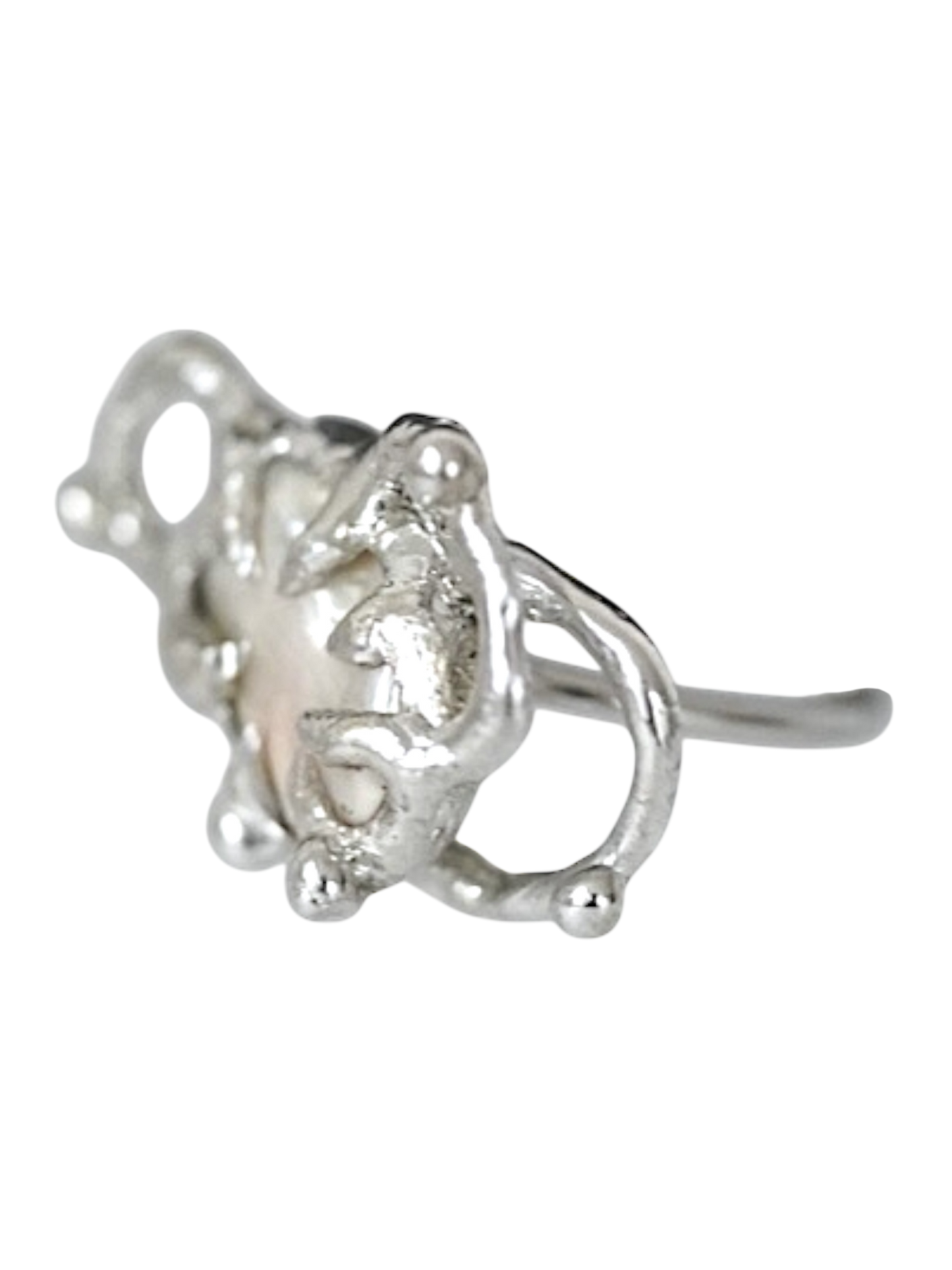 Prancing Caged Pearl Ring