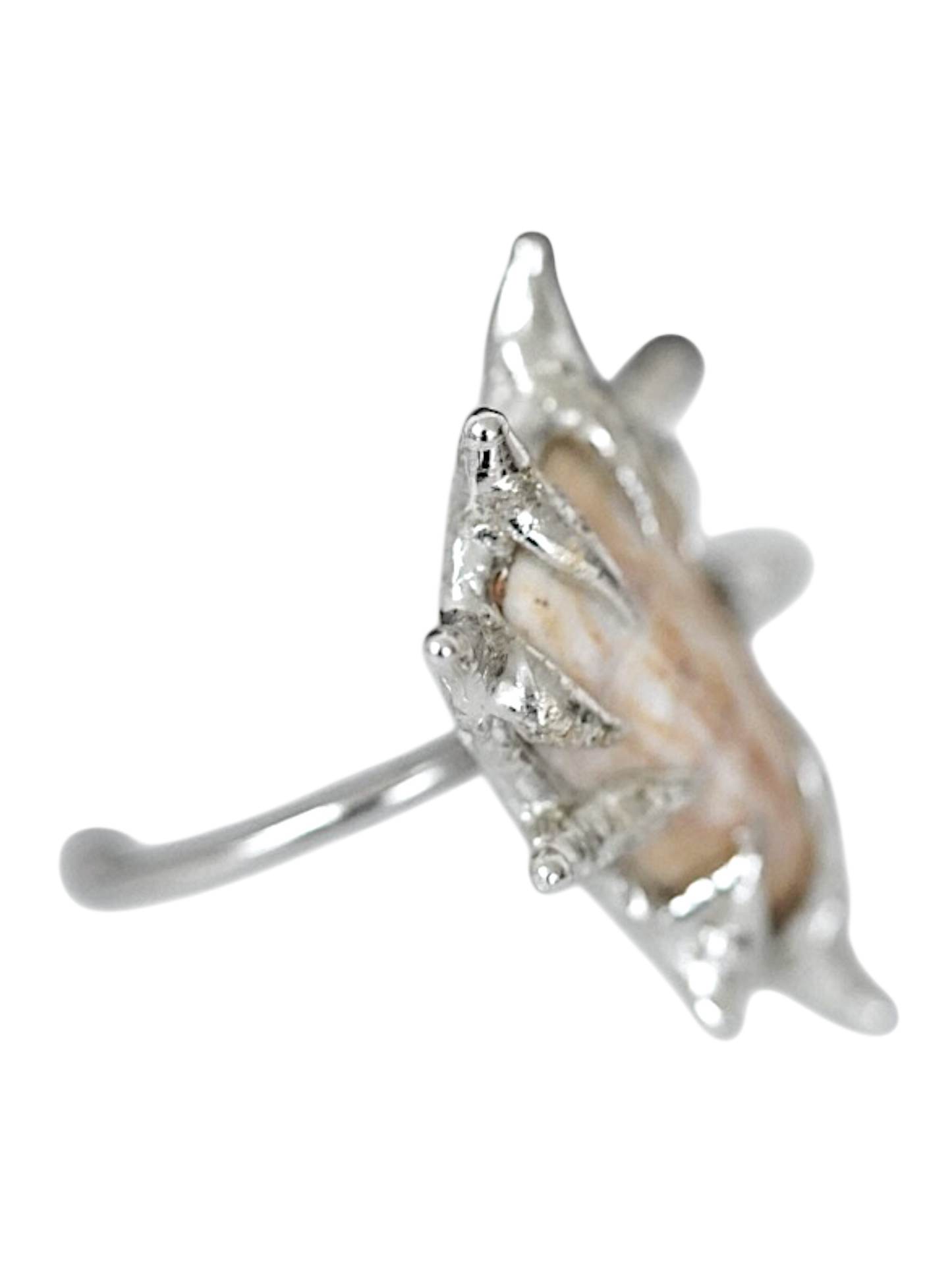 Tan Caged Shell Ring