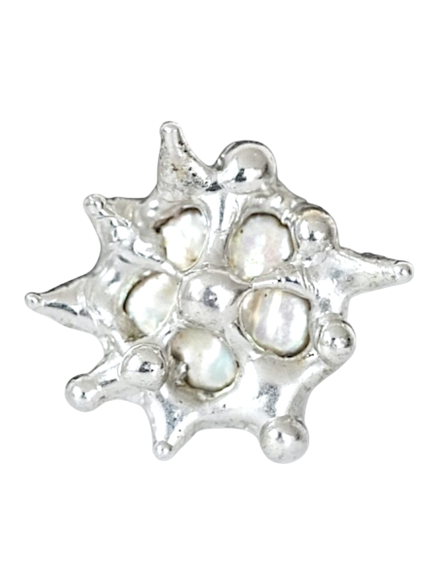 Caged Floral Pearl Ring