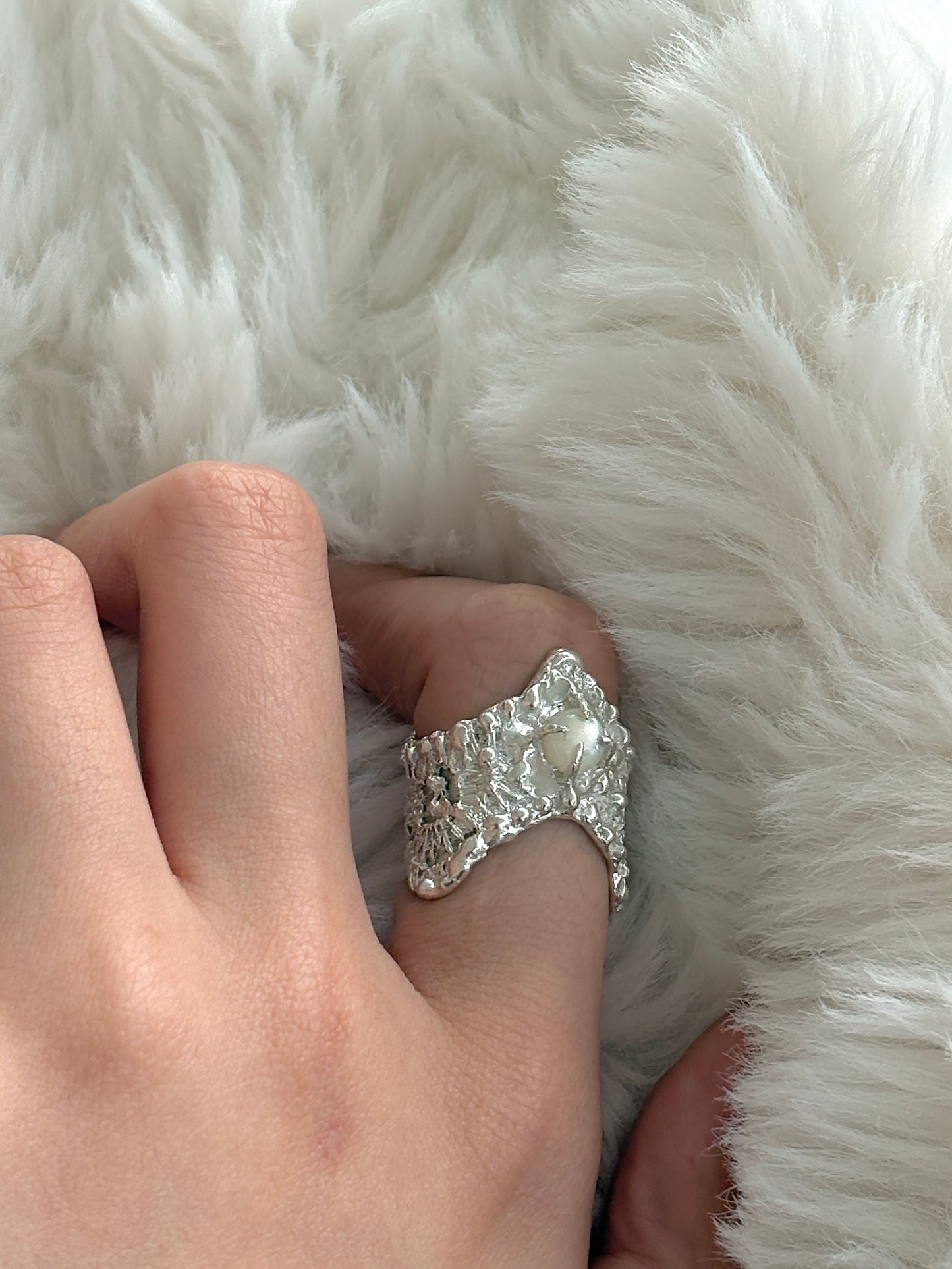 Veloura Stone Chevron Ring (Made to Order)