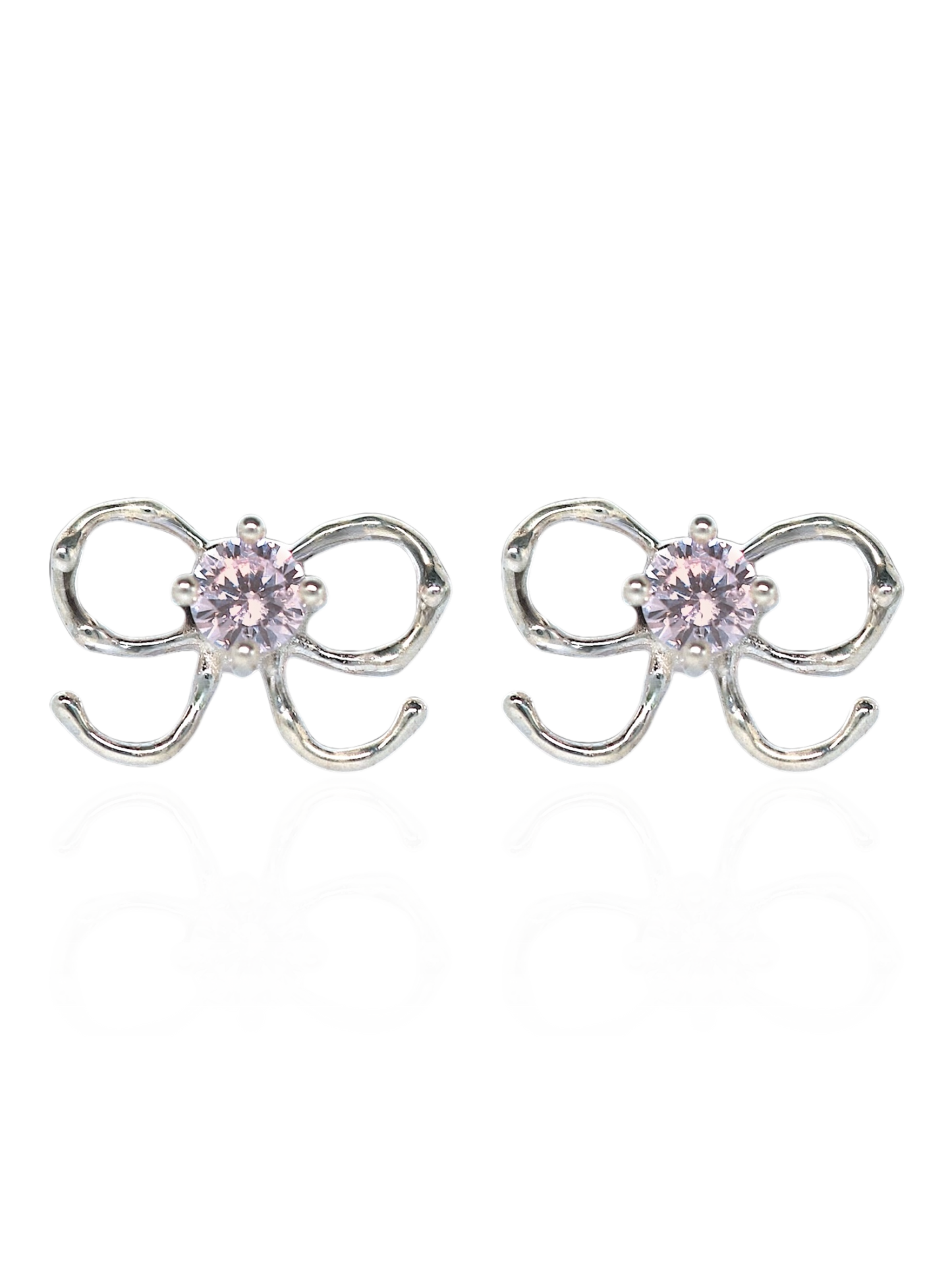 Pink Mini Bow Studs