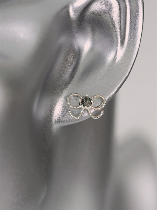 Black Mini Bow Studs