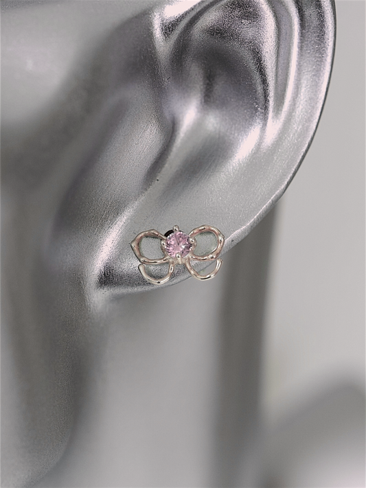 Pink Mini Bow Studs