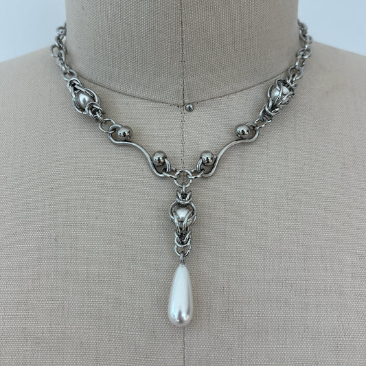 Pearl Lariat Choker Necklace