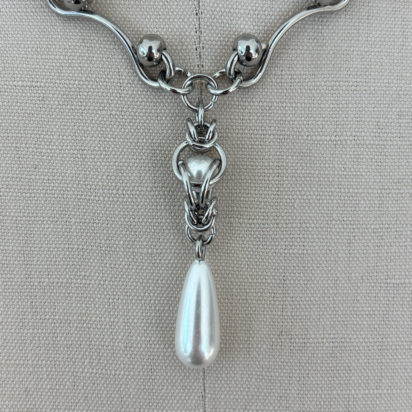 Pearl Lariat Choker Necklace