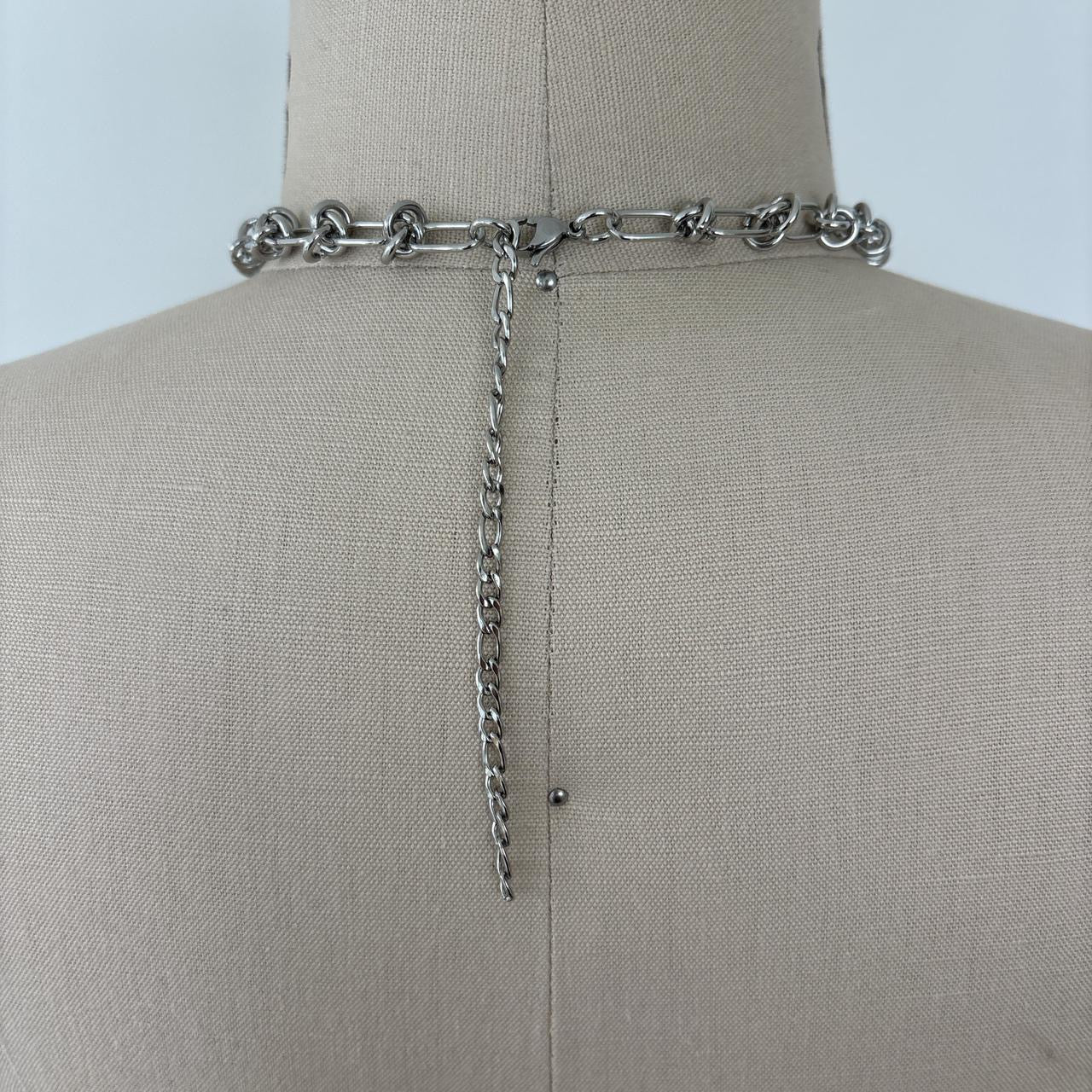 Cross & Spike Lariat Choker Necklace