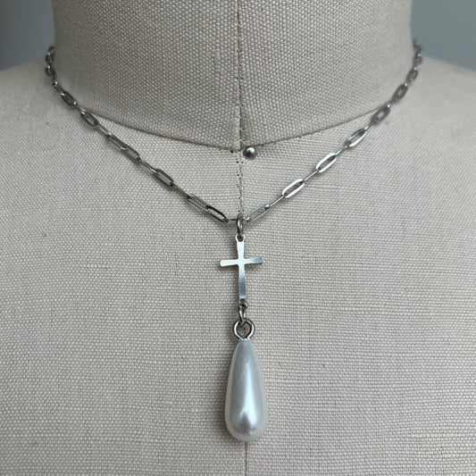 Cross Lariat Necklace