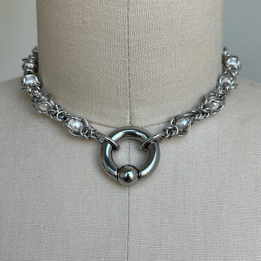 Ball Septum Clicker Choker Necklace