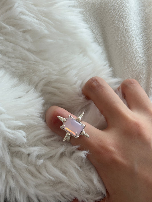 Milky Pink Astroid Ring