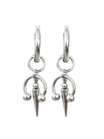 Piercing Earrings with Balls and Spikes