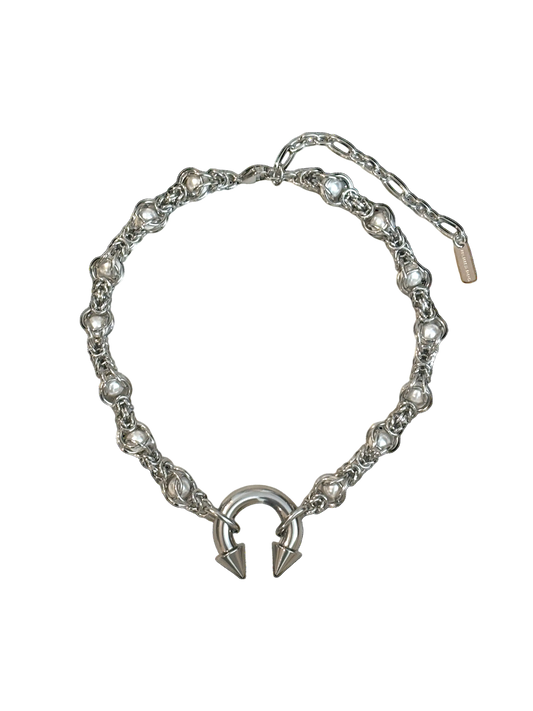 Encased Pearls Piercing Necklace