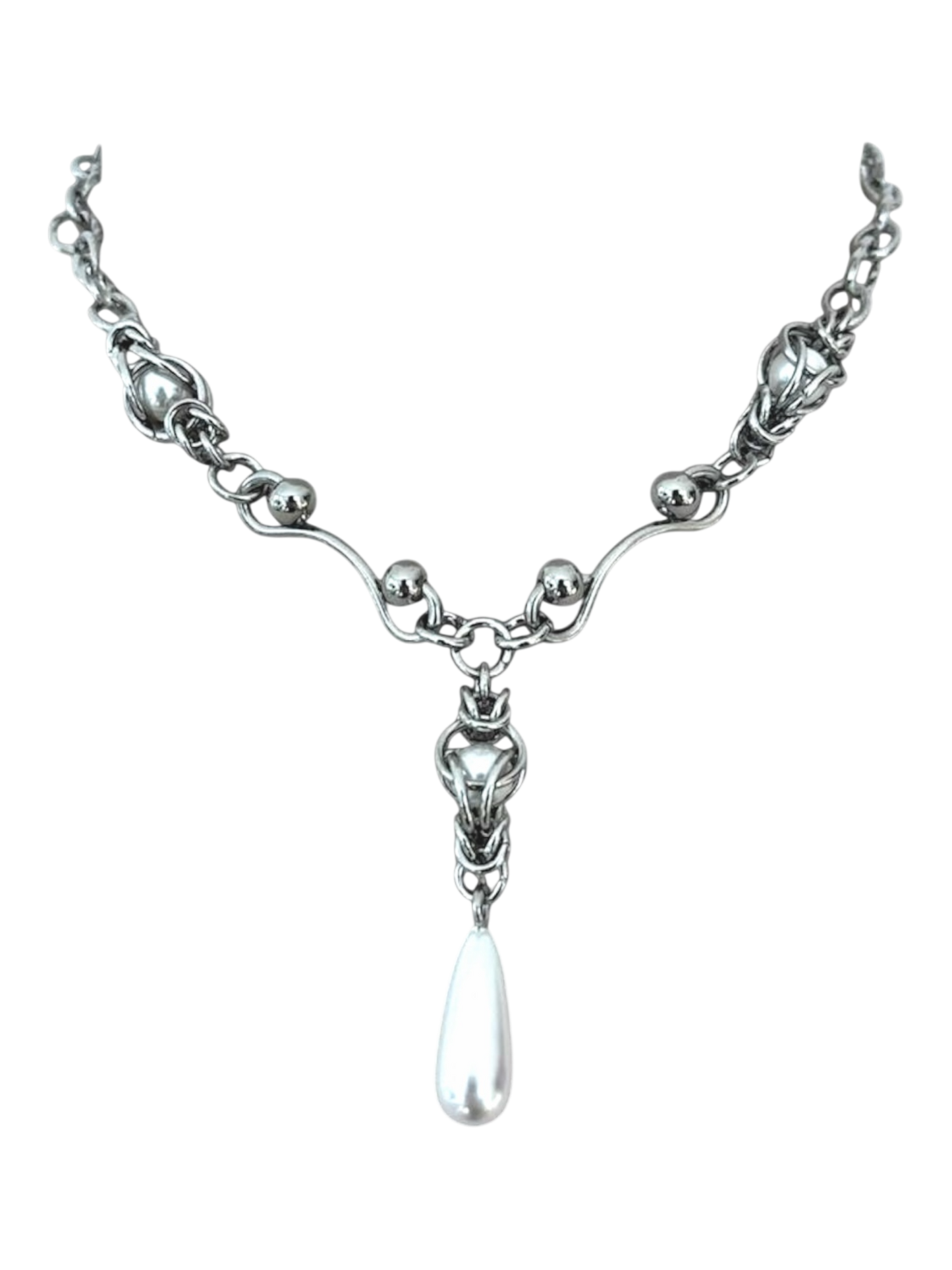 Pearl Lariat Choker Necklace