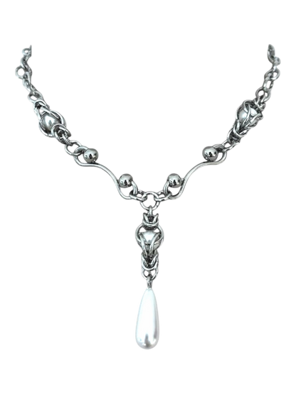 Pearl Lariat Choker Necklace