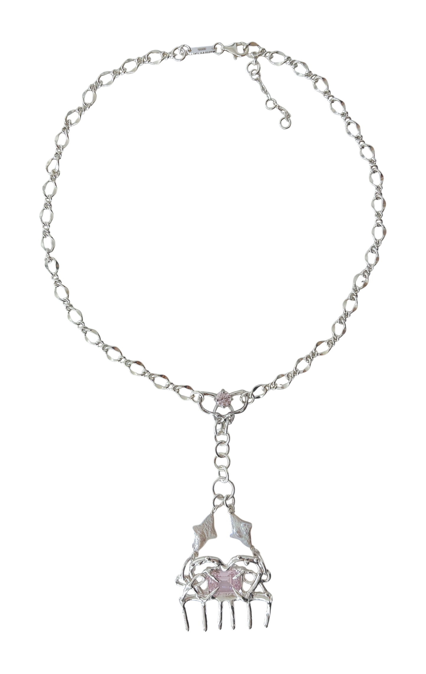 Silver Maiden Comb Necklace
