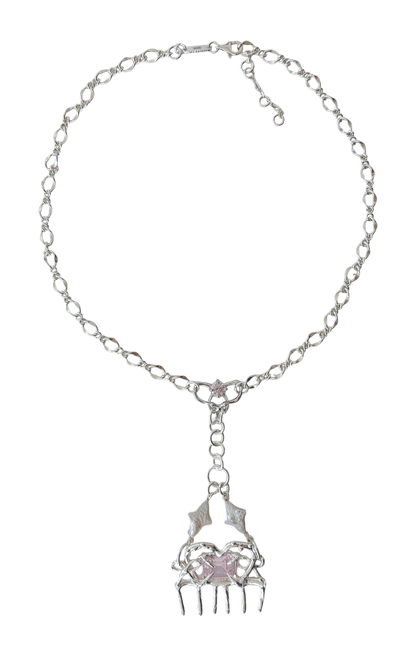 Silver Maiden Comb Necklace