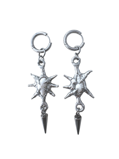 Spiky White Seashell Earrings