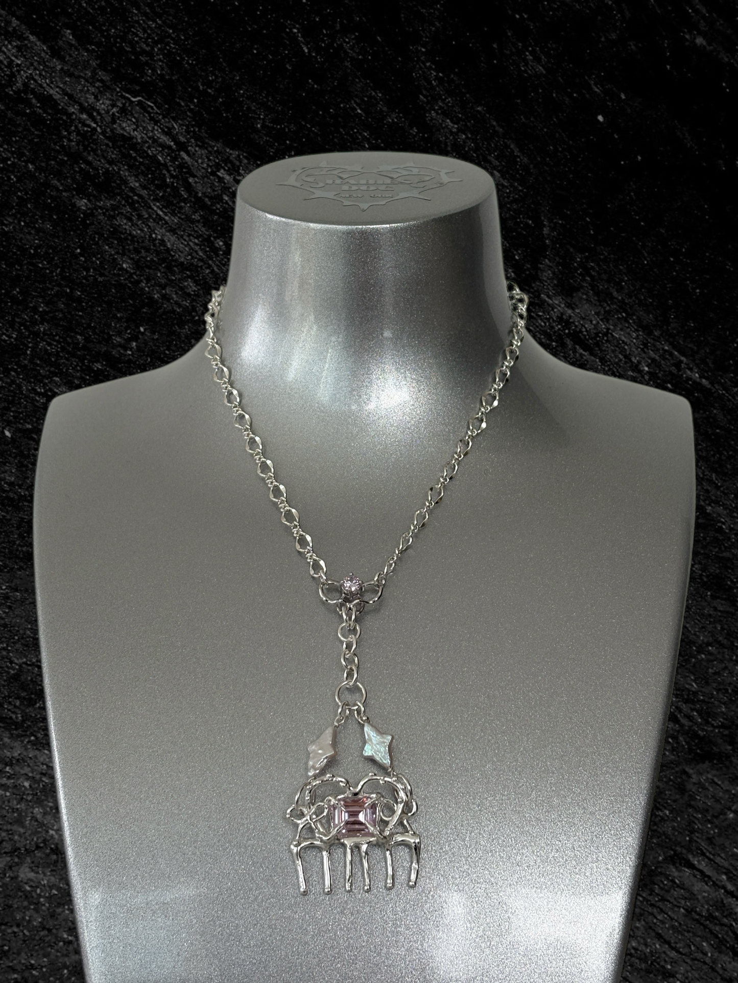 Silver Maiden Comb Necklace