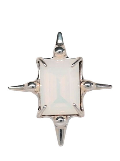 Milky White Astroid Ring