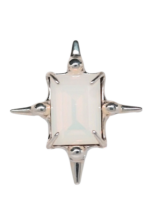 Milky White Astroid Ring