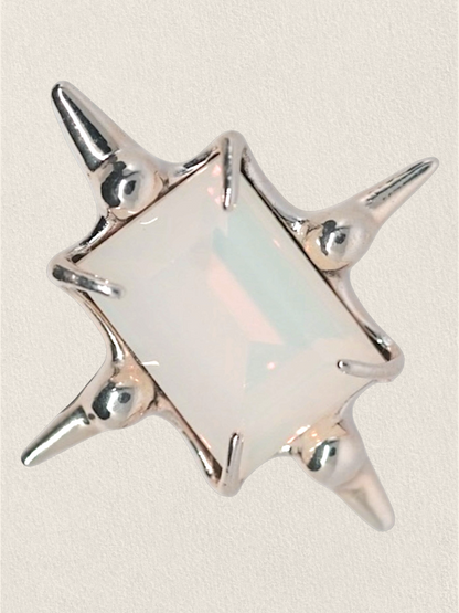 Milky White Astroid Ring
