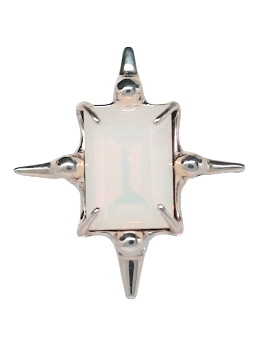 Milky White Astroid Ring