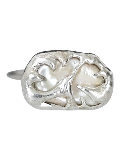 Caged Pearl Ring