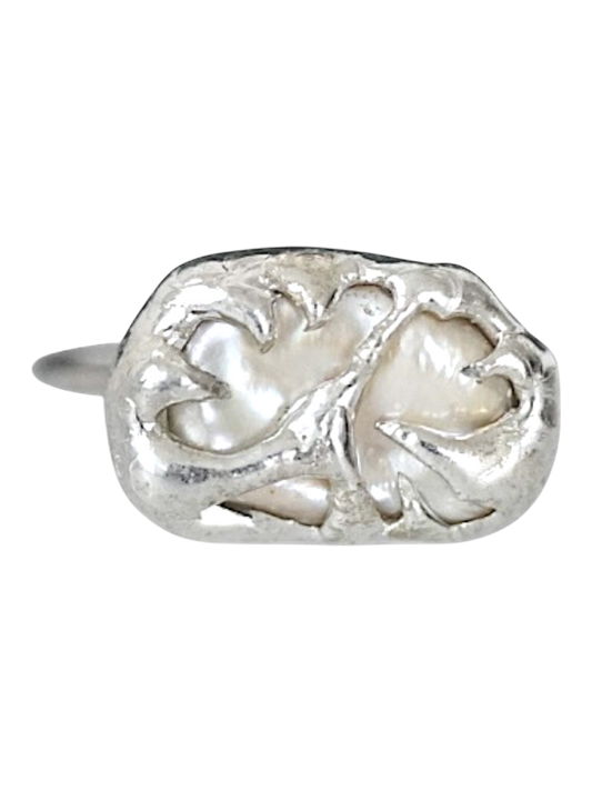 Caged Pearl Ring