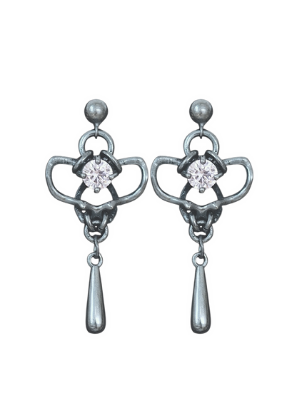 Oxidized Spine Earrings