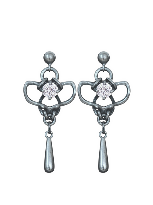 Oxidized Spine Earrings