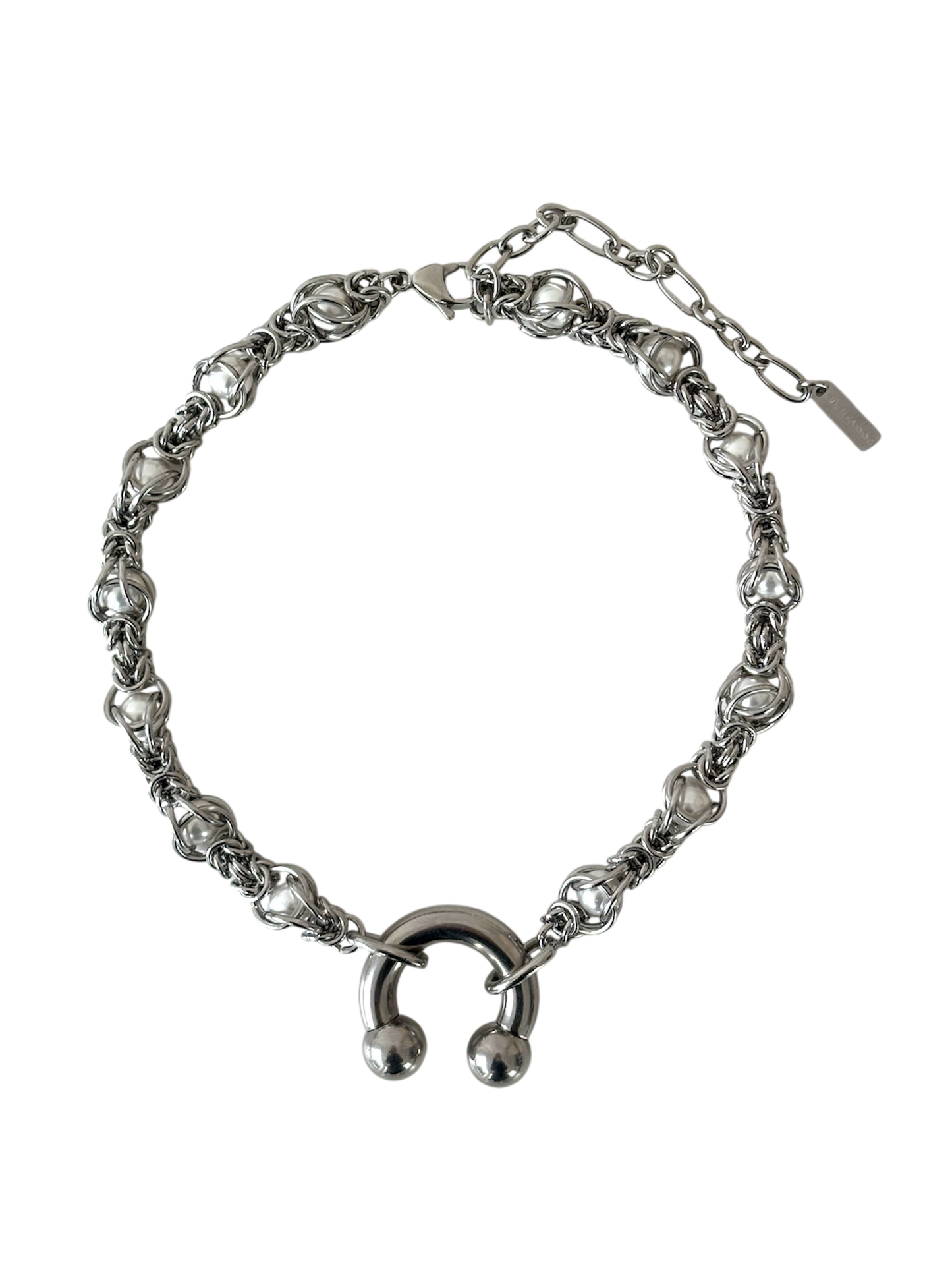 Encased Pearls Piercing Necklace