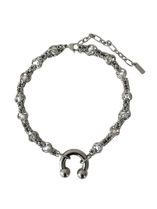 Encased Pearls Piercing Necklace