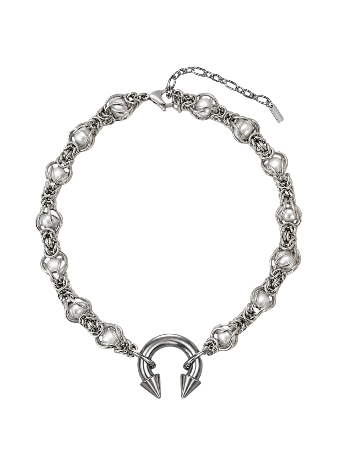 Encased Pearls Pierce Necklace