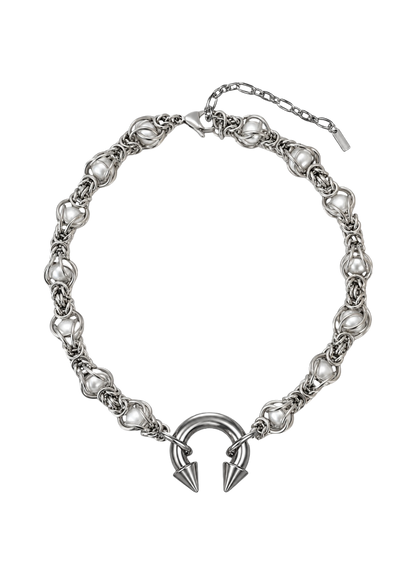 Encased Pearls Pierce Necklace