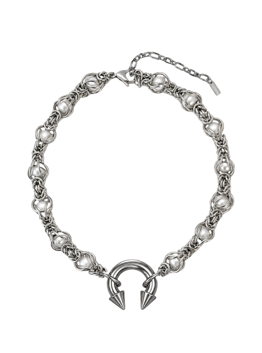 Encased Pearls Pierce Choker