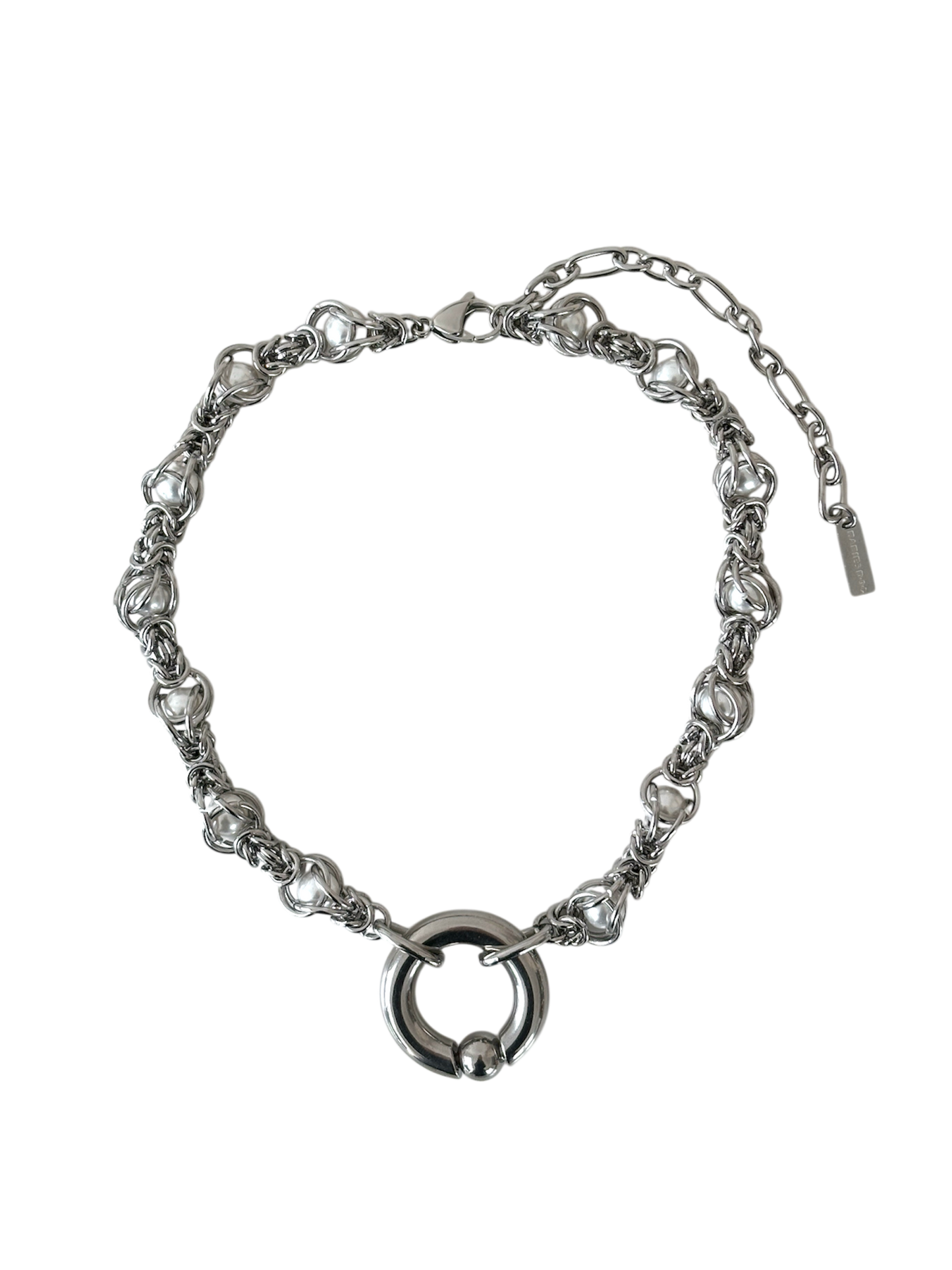 Encased Pearls Piercing Necklace