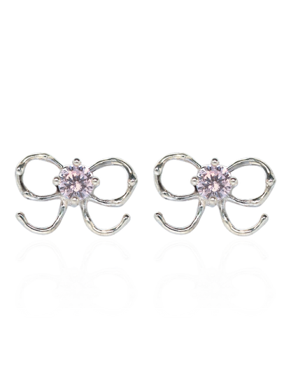 Pink Mini Bow Studs