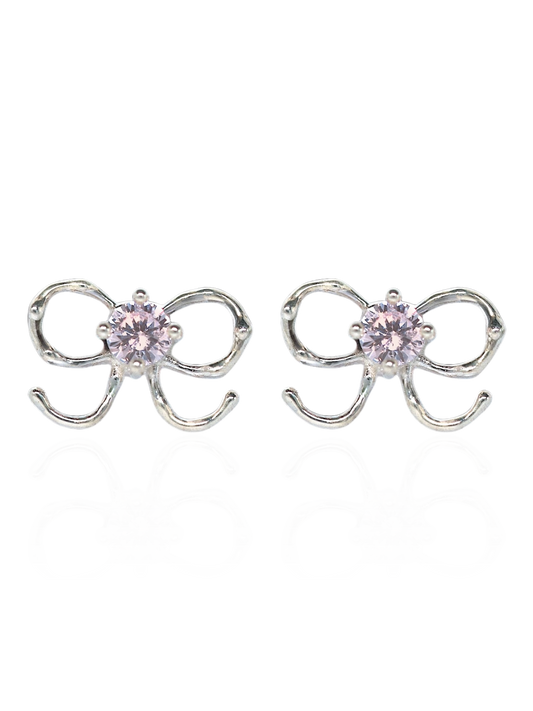 Pink Mini Bow Studs