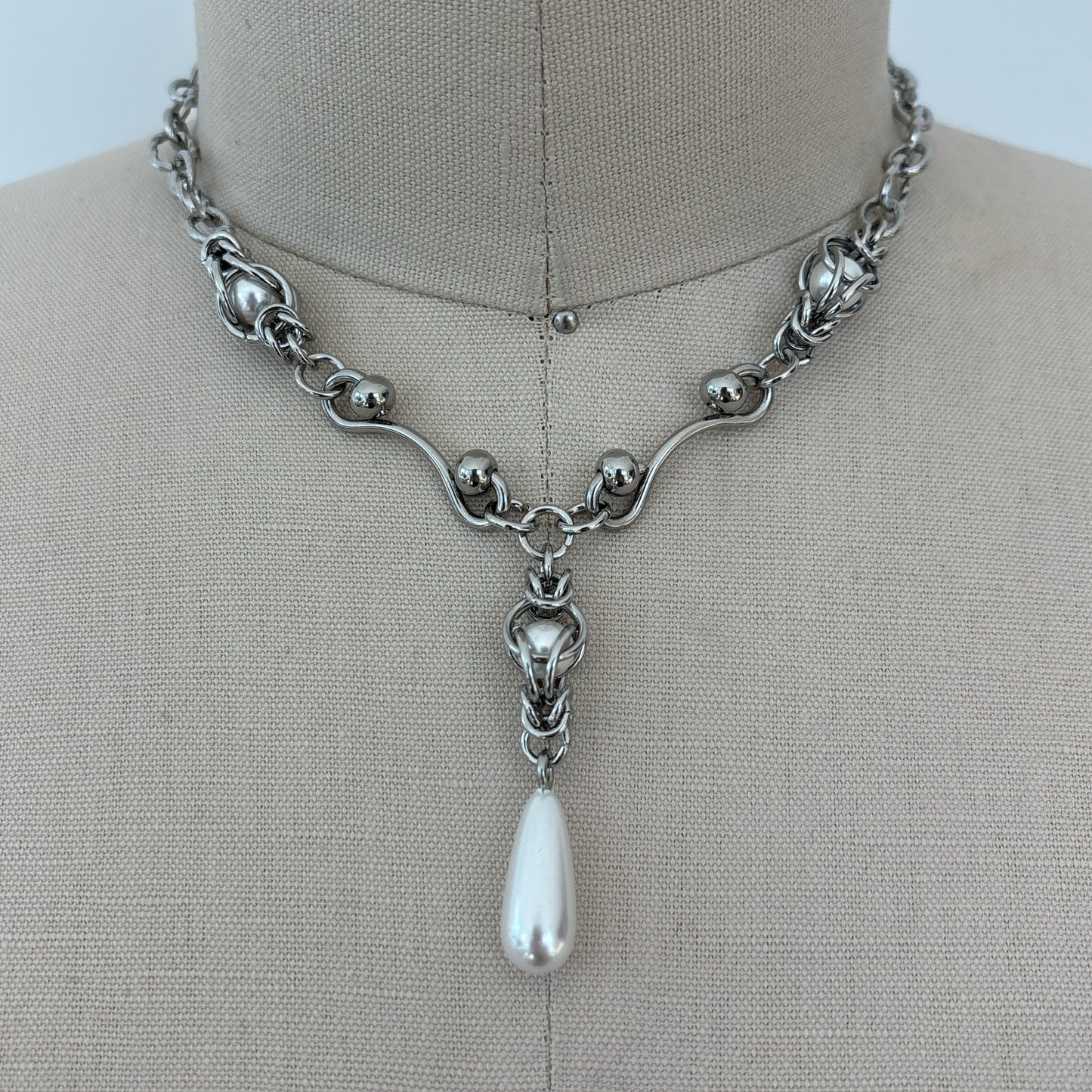 Pearl Lariat Choker Necklace
