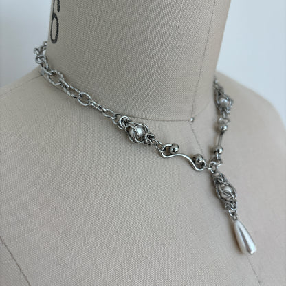 Pearl Lariat Choker Necklace