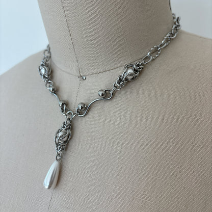 Pearl Lariat Choker Necklace