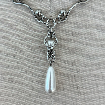 Pearl Lariat Choker Necklace