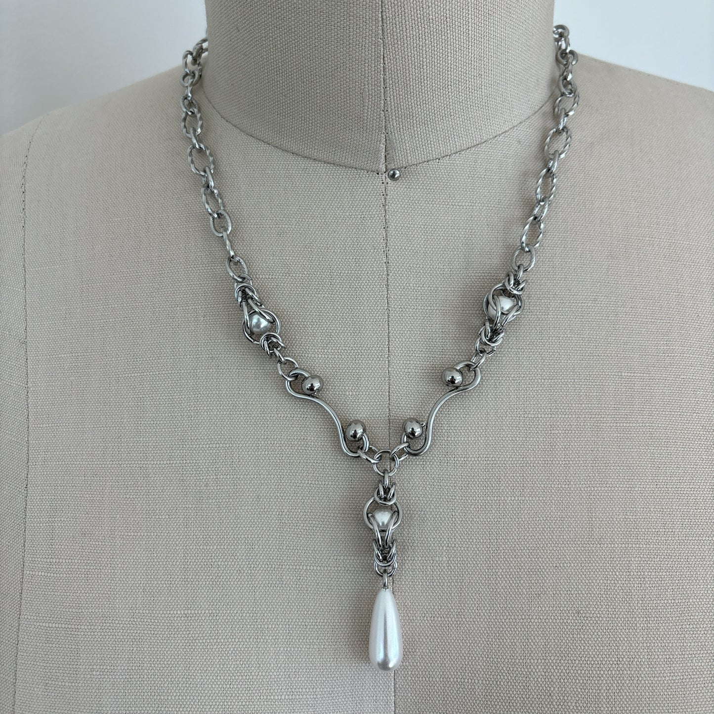 Pearl Lariat Choker Necklace