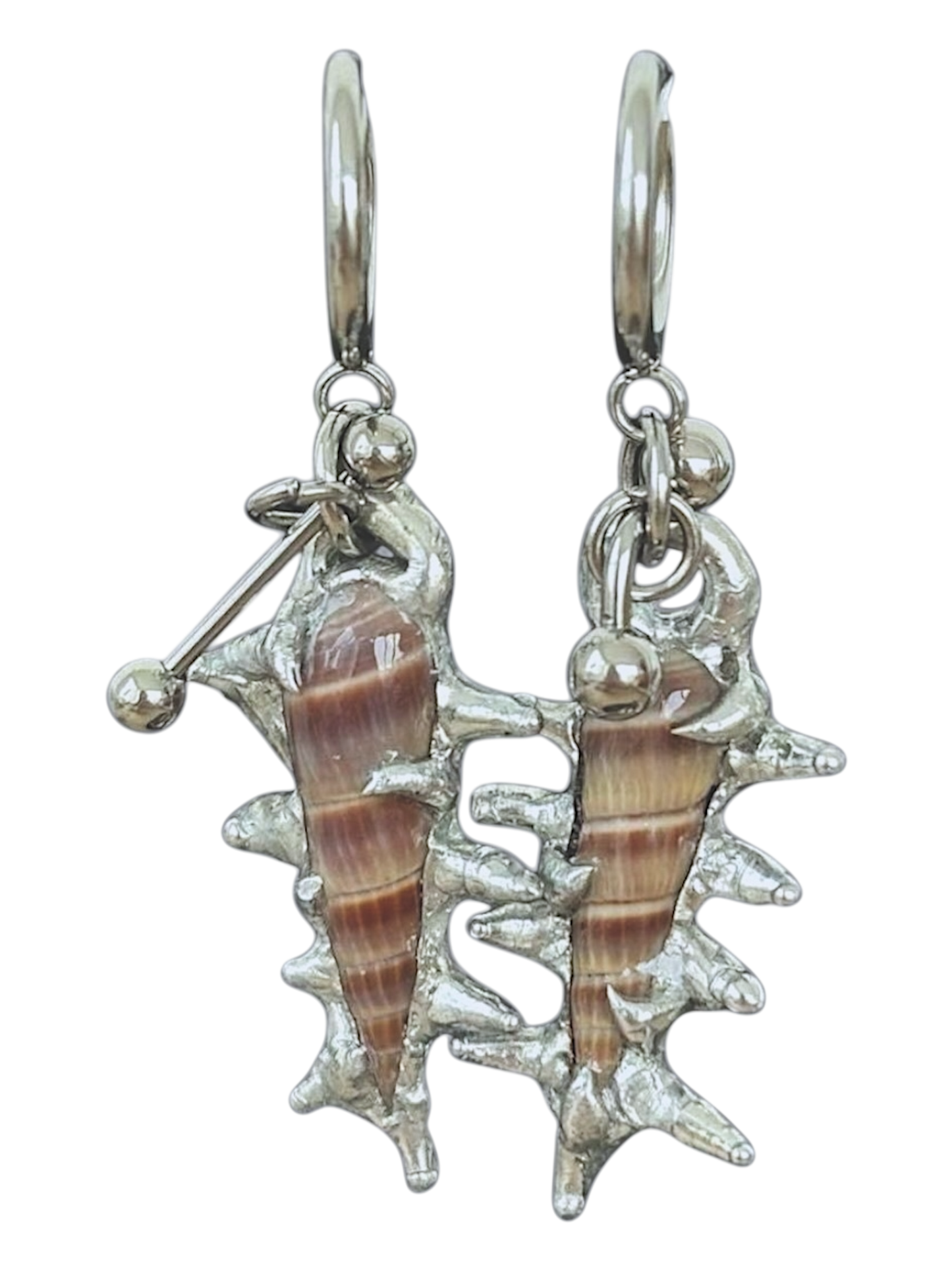 Piercing and Seashell Earrings